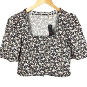 Levi’s Puff Shoulder Cropped Blouse Cottage Prairie Floral